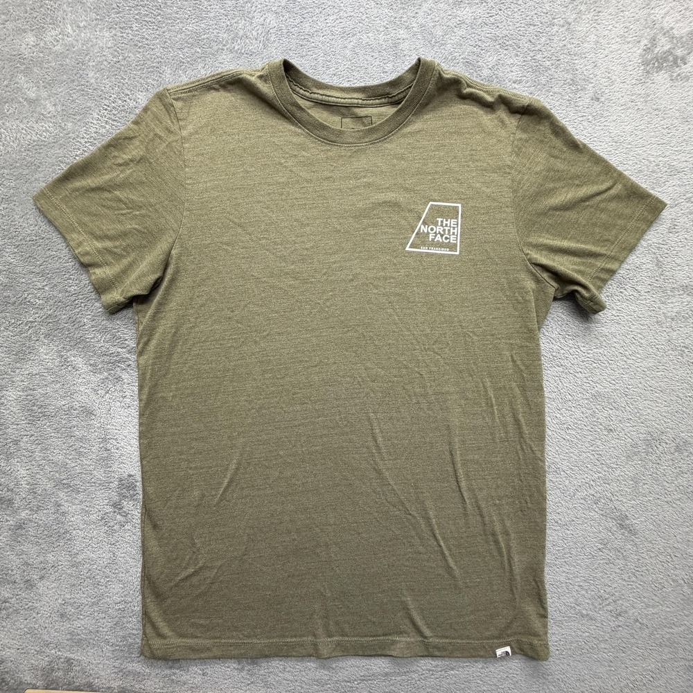The North Face Shirt Mens Large Green Graphic T-Shirt Tagless Outdoor Hiking